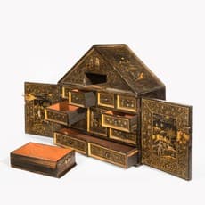 A rare English ‘Japanned’ table cabinet, circa 1624