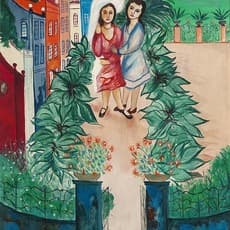Cícero Dias, People in the courtyard (ca. 1950's)