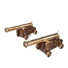 A pair of bronze cannon at the Battle of Waterloo