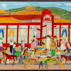 Sénèque Obin, Marché Cluny - Market at Cap-Haitien - Haitian Street Art (ca. 1959)