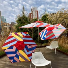 Liz Collins (American), Tuuci Ocean Master 6’ Hexagon Parasol featuring custom Liz Collins x Sunbrella canopy (2022) by Liz Collins
