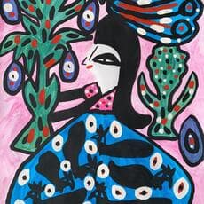 Baya, Femme aux fleurs et oiseau (1997)