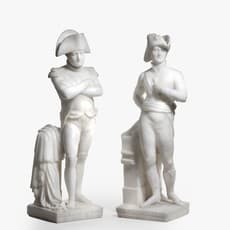 Victorian alabaster figures of the Duke of Wellington and Napoleon Bonaparte