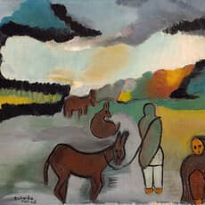 Zubeida Agha, Untitled (Peasants) (1948) by Zubeida Agha
