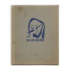 Andy Warhol, Wassily Kandinsky, Jean Arp, Georges Braque, Robert Delaunay, André Derain, Natalia Goncharova, Erich Heckel, Ernst Ludwig Kirchner, Mikhail Fedorovich Larionov, Otto Mueller, Gabriele Münter, Emil Nolde, Max Pechstein, Pablo Picasso, and Georg Tappert, "The Blue Rider (Der Blaue Reiter)", 1911-12, Exhibition Catalogue, Cover by Kandinsky, Published by Hans Goltz Munich, RARE (1911-12)