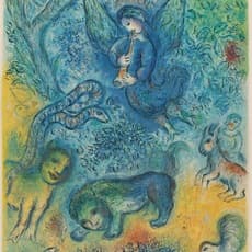 Marc Chagall, Marc Chagall, Upstairs Gallery Stone Litho Poster (1974)