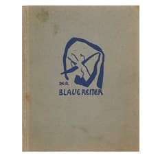 Wassily Kandinsky, Paul Klee, Jean Arp, Georges Braque, Robert Delaunay, André Derain, Natalia Goncharova, Erich Heckel, Ernst Ludwig Kirchner, Mikhail Fedorovich Larionov, Otto Mueller, Gabriele Münter, Emil Nolde, Max Pechstein, Pablo Picasso, and Georg Tappert, "The Blue Rider (Der Blaue Reiter)", 1912, The Second Exhibition Catalogue, Cover by Kandinsky, Published by Hans Goltz Munich, RARE (1912)