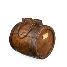 An oak water keg from San Josef captured at the Battle of Cape St. Vincent.