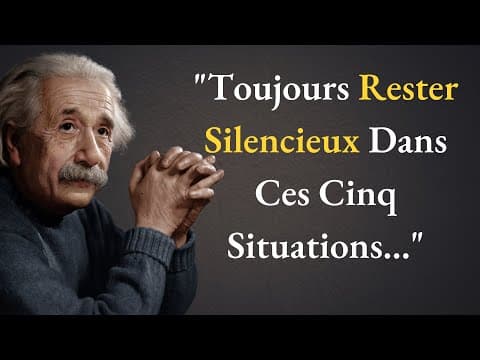 Toujours rester silencieux dans ces 5 situations | Albert Einstein | Citations inspirantes