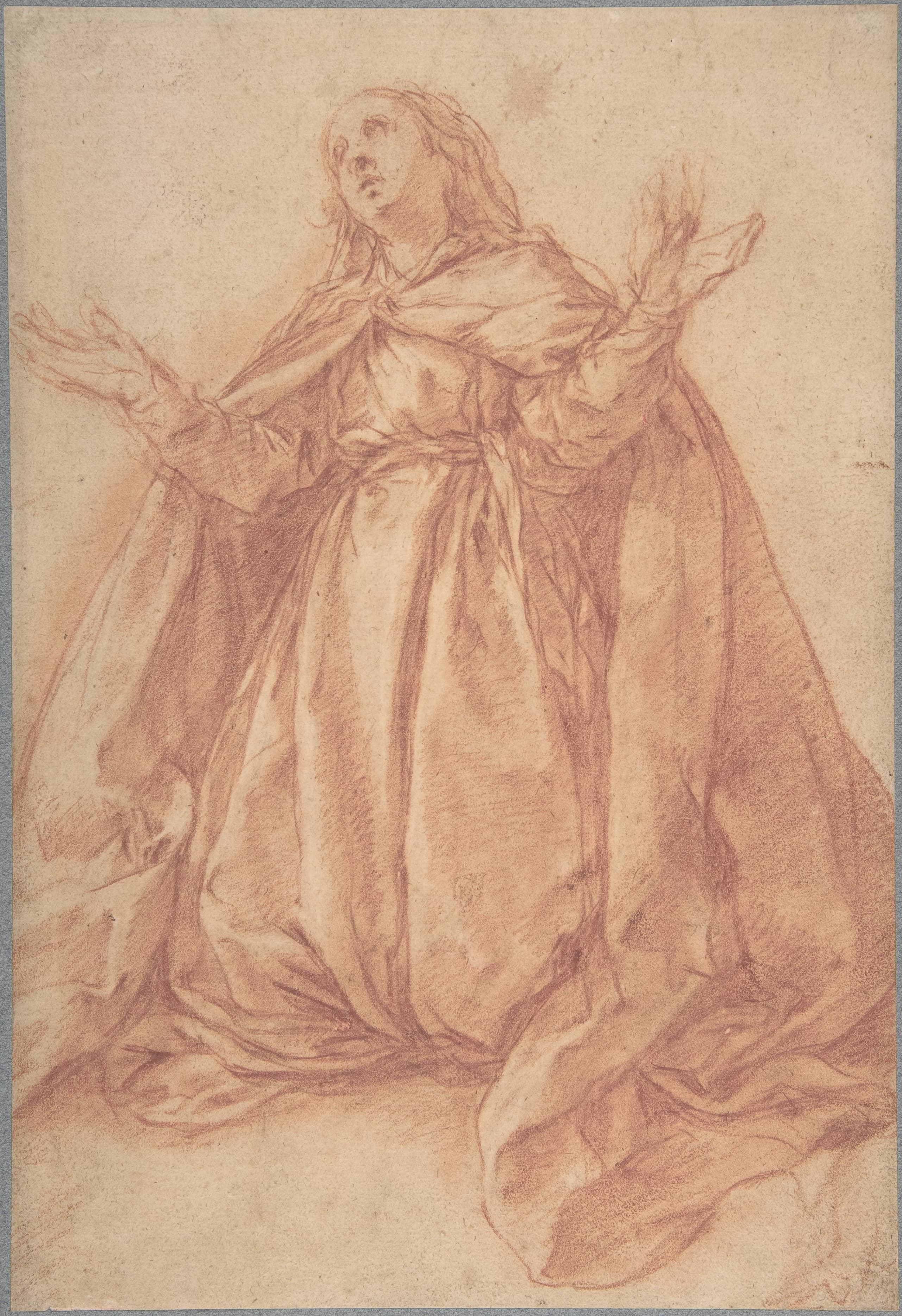 Kneeling Female Figure with Upraised Arms by Abraham Bloemaert